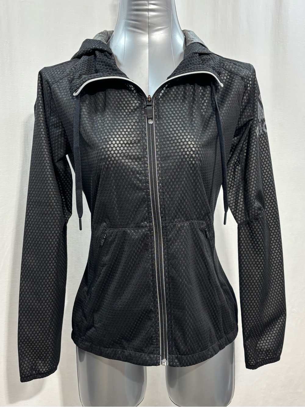 Adidas Women’s Climastorm Black Honeycomb Training Jacket Hooded XS - 572